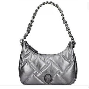 NWOT.. Brand new Kurt Geiger Kensington leather silver hobo handbag